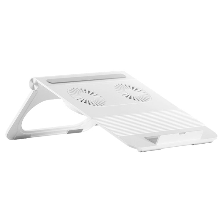Portable Folding Laptop and Tablet Cooling Bracket with Dual Fans (White)