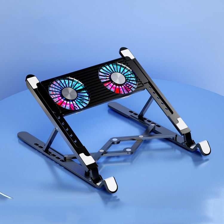Folding Laptop Cooling Base with Double Fan Support