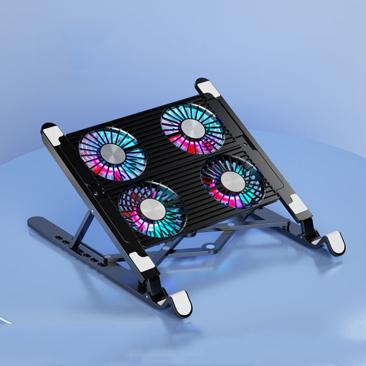 Foldable Laptop Cooling Stand with Four Fans