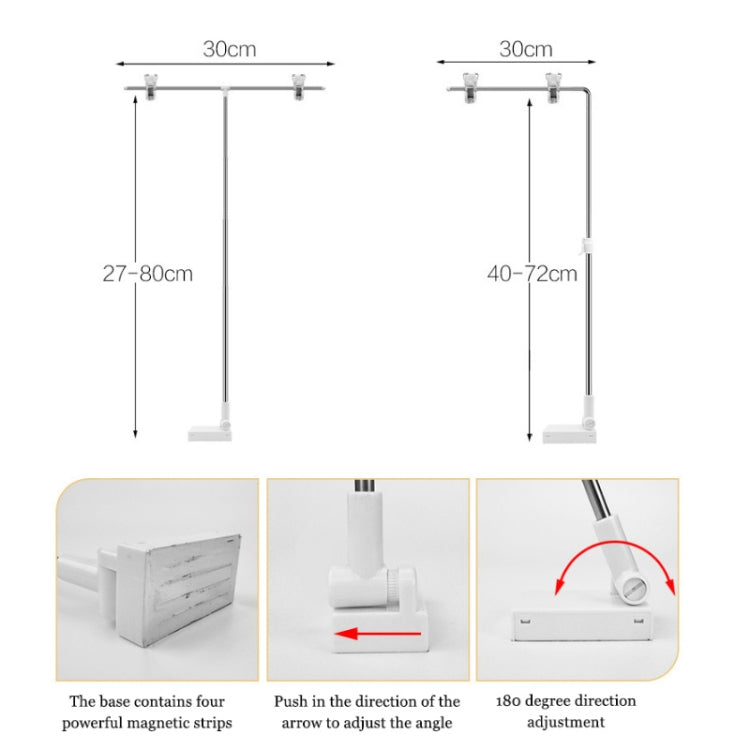 T-type Magnetic 80cm Photography Backdrop Stand with Adjustable Telescopic Modes