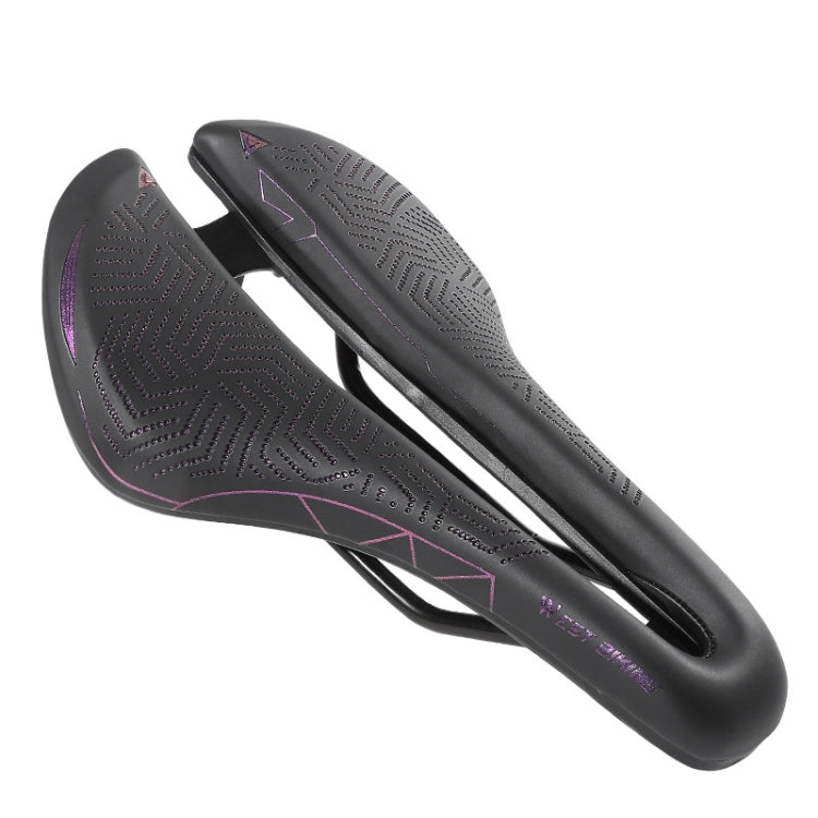 Breathable and Waterproof Black Purple Bike Saddle by WEST BIKING
