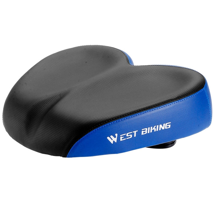 WEST BIKING Shock-Absorbing Saddle for Bicycles (Black Blue)