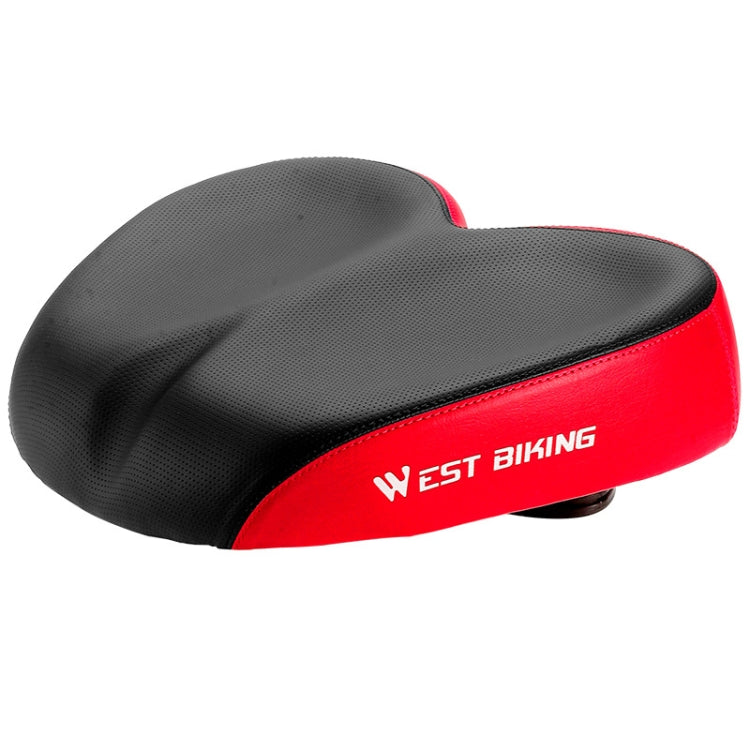 WEST BIKING Shock Absorbing Bicycle Saddle - Black and Red