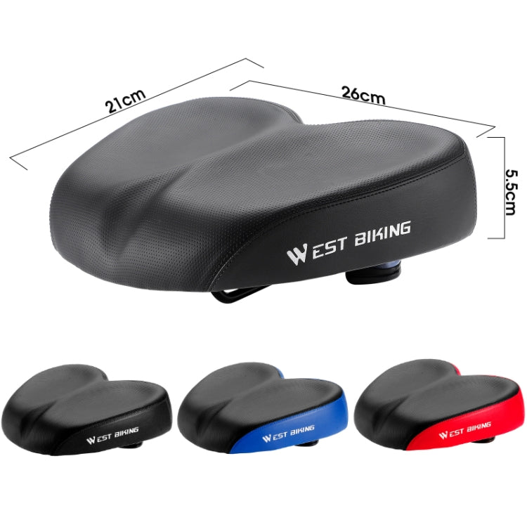 WEST BIKING Comfortable Shock-Absorbing Bicycle Saddle (Black)