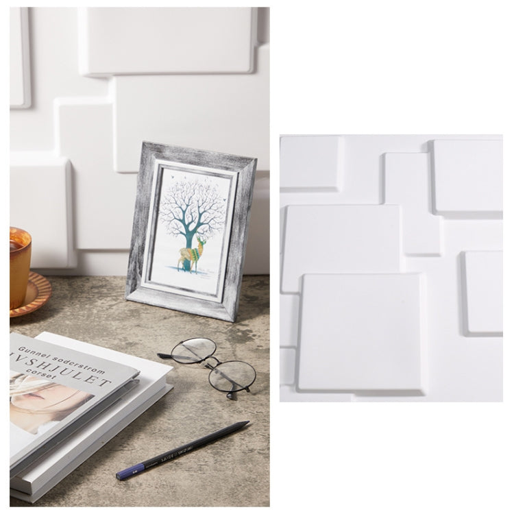 PVC 3D Brick White Photo Background Board, 50 x 50cm