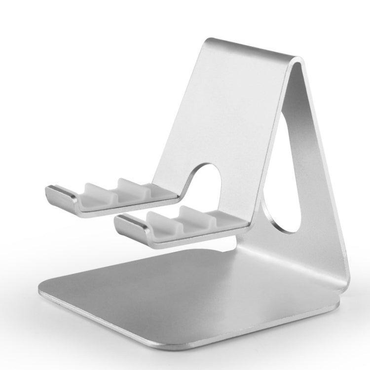 Adjustable Metal Phone and Tablet Holder with Anti-Slip Design (Silver)
