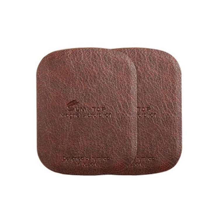SUMITAP STHP-C40 Leather Square Magnetic Car Phone Holder (Brown)