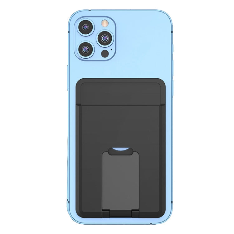 Silicone Magnetic Phone Holder with Card Holder Function (Black)