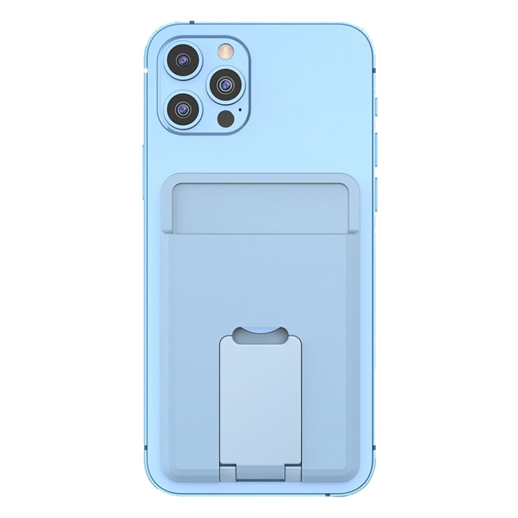 CY133H Peak Blue Silicone Magnetic Phone Holder with Card Holder Function