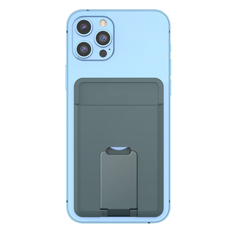 Silicone Magnetic Phone Holder with Card Holder Function(Pine Needle Green)