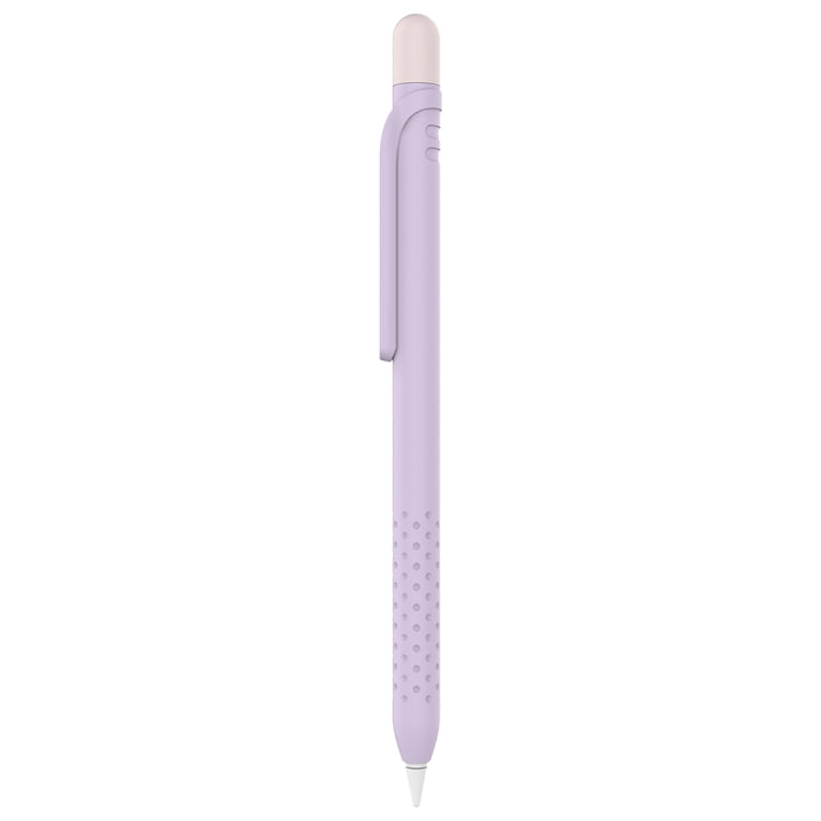 Purple Magnetic Silicone Storage Colorblock Pen Holder for Apple Pencil 1