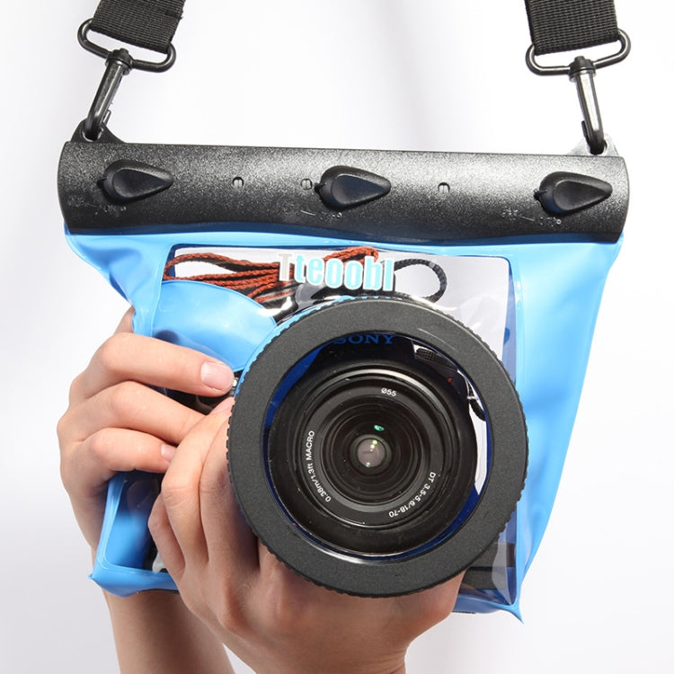20m Underwater Diving Camera Waterproof Case Dry Bag - M Size (Blue)