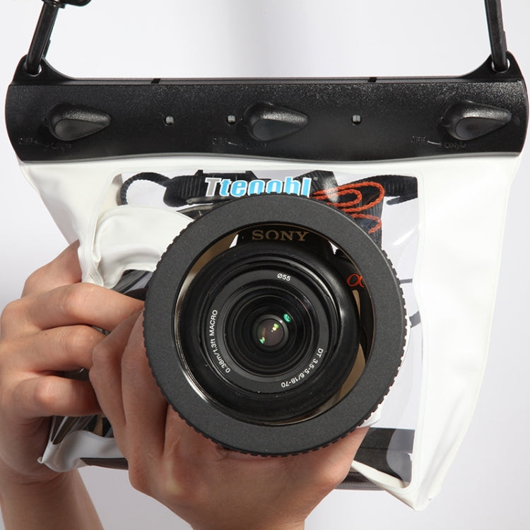 Tteoobl 20m Underwater Diving Camera Waterproof Dry Bag - Size L (White)