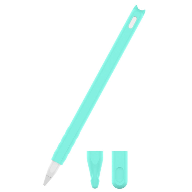 Cartoon Touch Silicone Pen Case for Apple Pencil 2 - Mint Green (2 PCS)