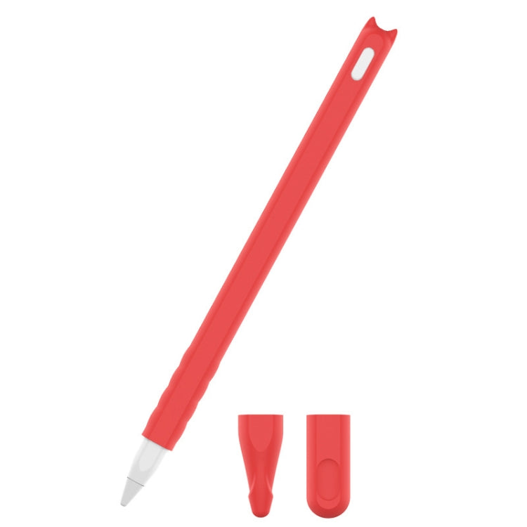 Cartoon Silicone Pen Case for Apple Pencil 2 - Red (2 Pack)