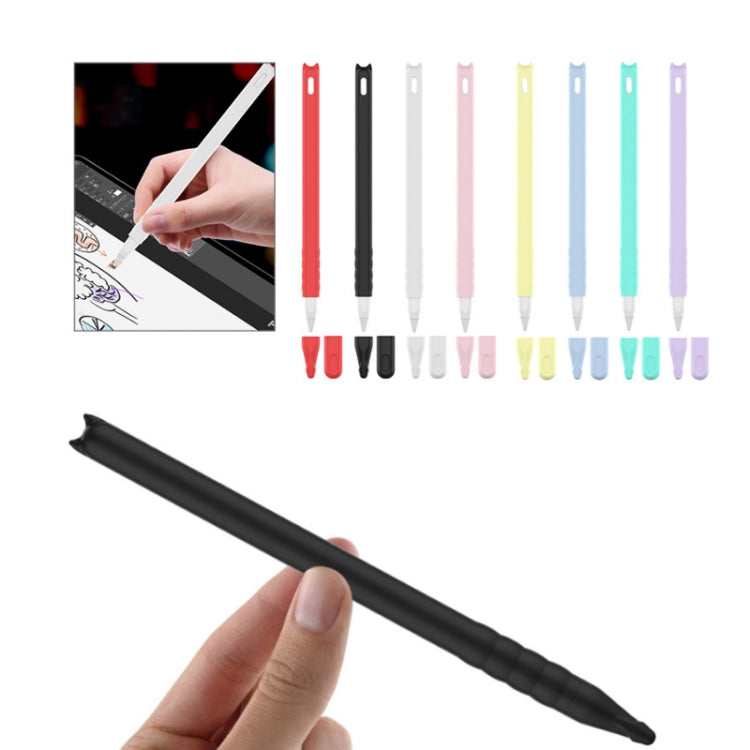 2-Piece Light Yellow Cartoon Touch Silicone Pen Case for Apple Pencil 2