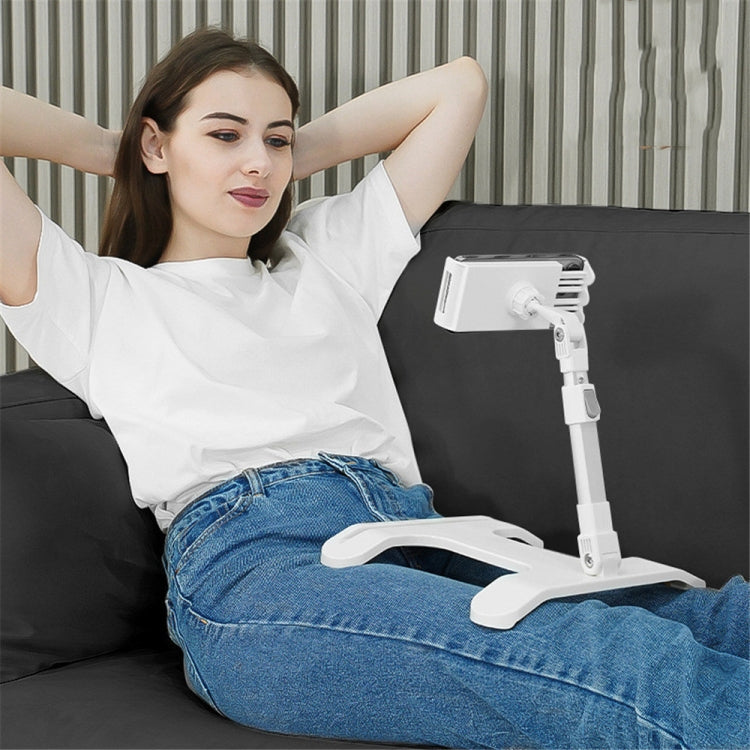 Adjustable Mobile Phone and Tablet Stand with Dual Device Support (White)