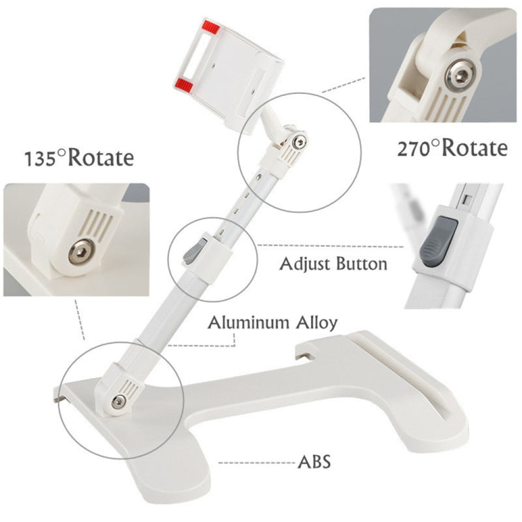 Adjustable Mobile Phone and Tablet Stand with Dual Device Support (White)