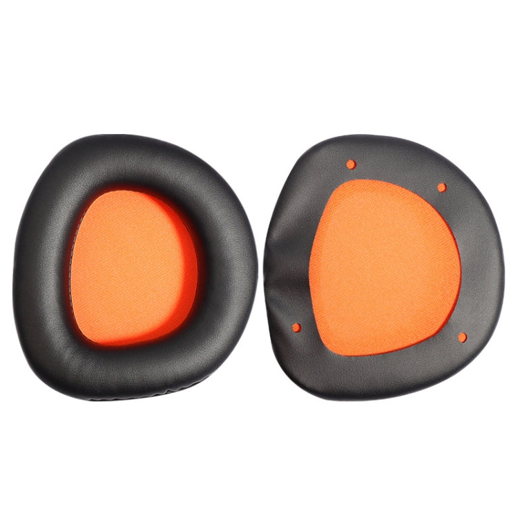 2-Piece Black Orange Net Slow Rebound Sponge Headphone Cover Cushions for DAREU EH712/EH715