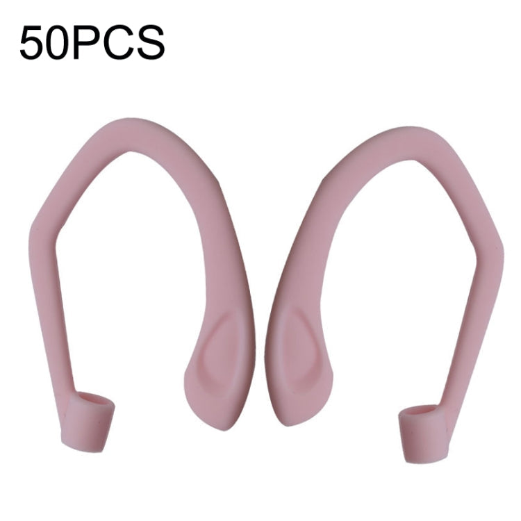 50PCS EG40 Sports Wireless Bluetooth Earphone Silicone Non-slip Ear Hooks for Apple AirPods Pro (Pink)