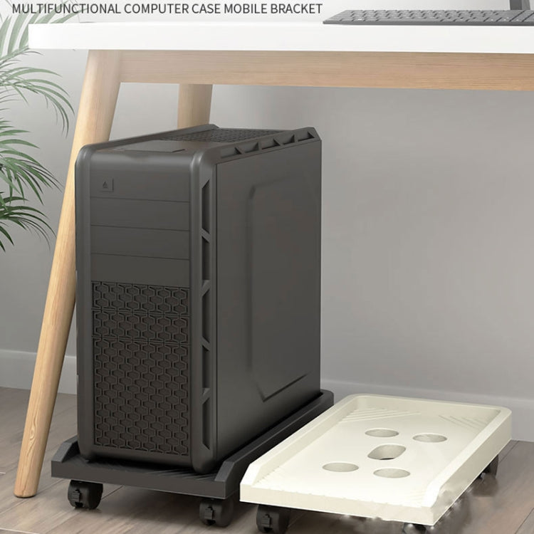 Desktop Computer Host Increased Rack with Wheels - Parallel Wheel (Apricot)