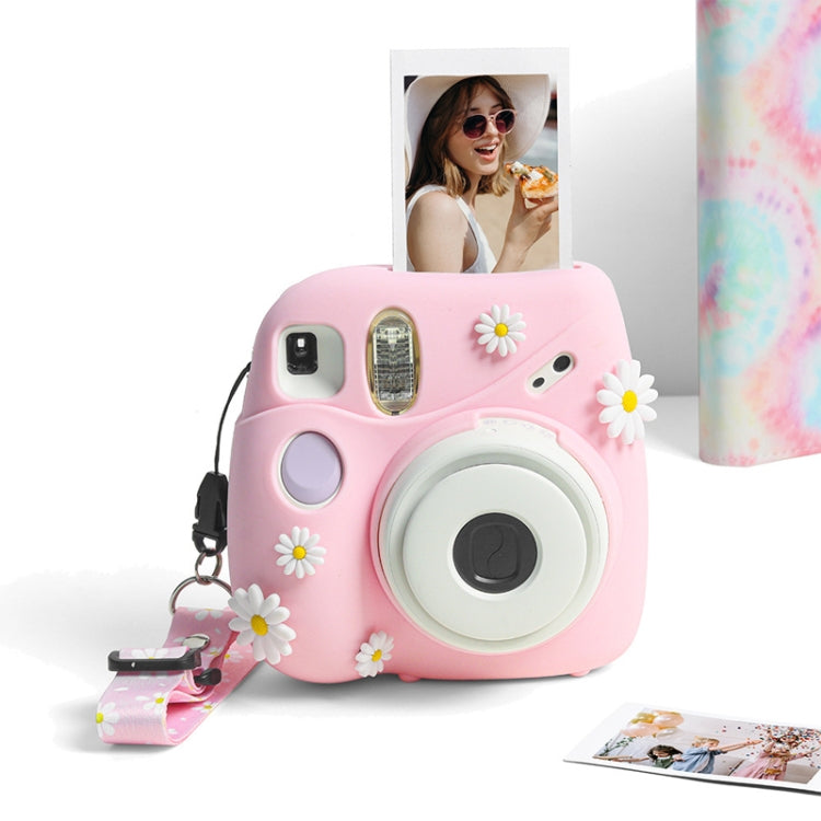 CAIUL Daisy Silicone Camera Case for FUJIFILM Instax Mini7+ (Pink)