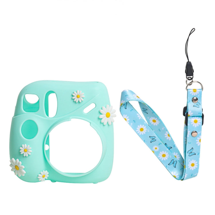 CAIUL Daisy Design Protective Silicone Case for FUJIFILM Instax Mini7+ Camera (Blue)