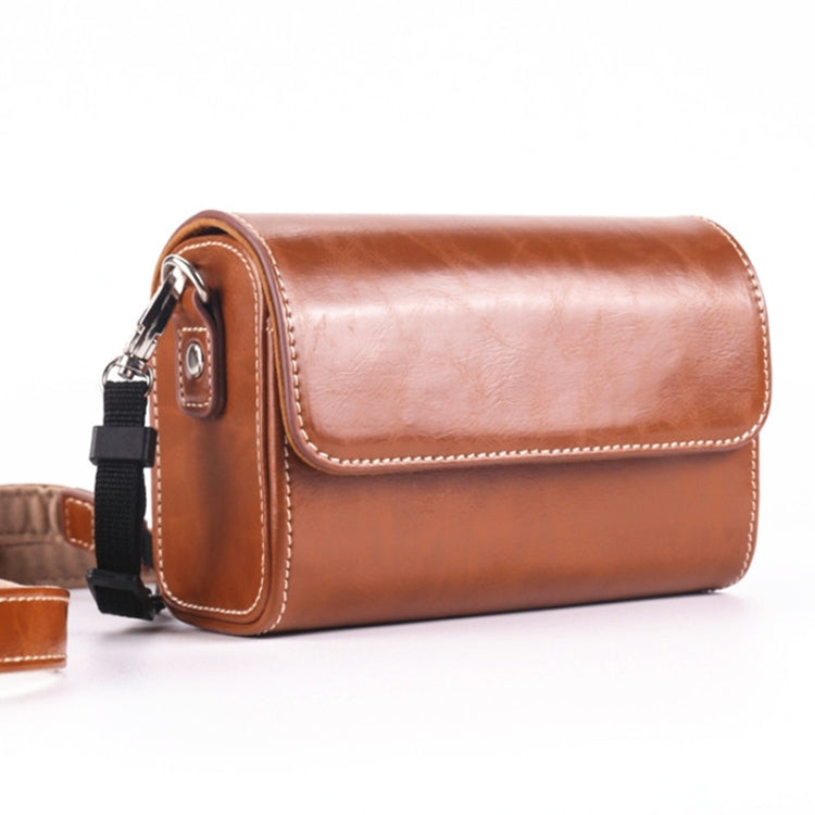 Light Brown Leather Camera Case for Canon G7X3 / G5X2 / Sony ZV1RX1007 / RICOH GR3