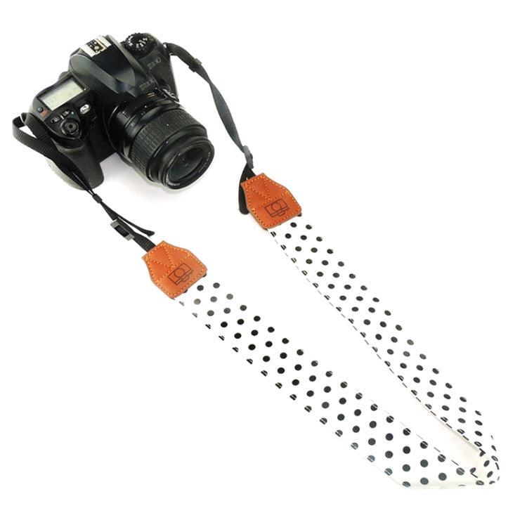 Retro White Camera Shoulder Strap with Multi-Color Design