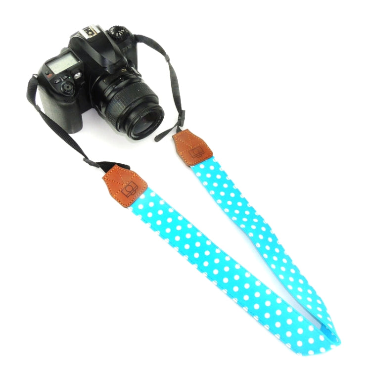 Blue Retro Camera Shoulder Strap with Adjustable Length and Safety Buckle