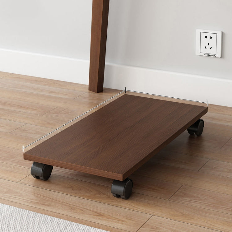 Walnut Wooden Base with Universal Wheels for Desktop Computer Host – 25x50cm