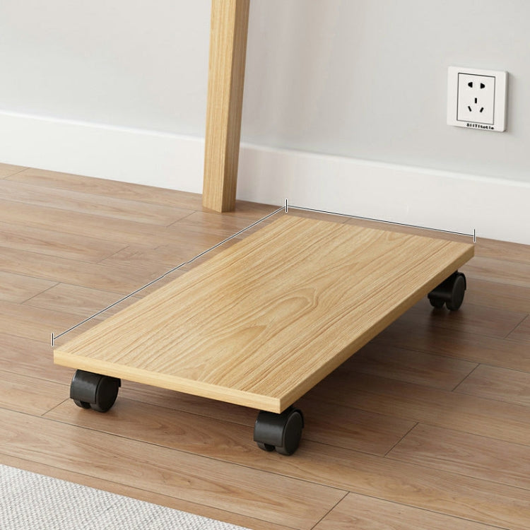 Height-Raising Wooden Base for Desktop Computer Host with Universal Wheels - 25x50cm