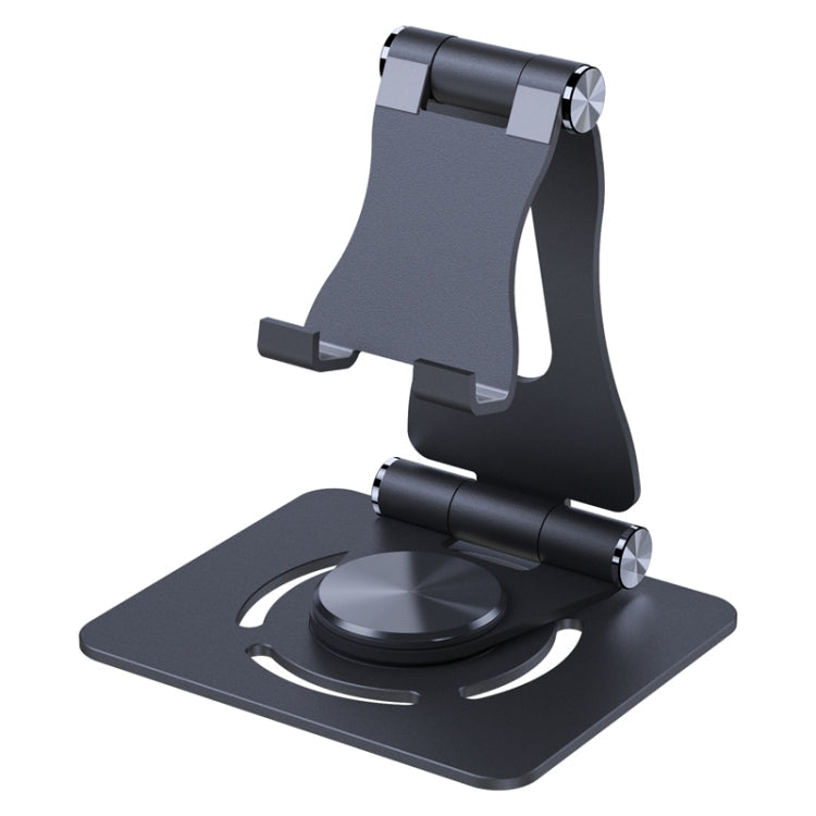 Black Metal Folding Tablet PC Stand with 360 Degree Rotation