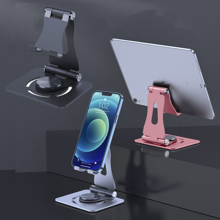 360-Degree Rotating Metal Folding Tablet Stand (Silver)