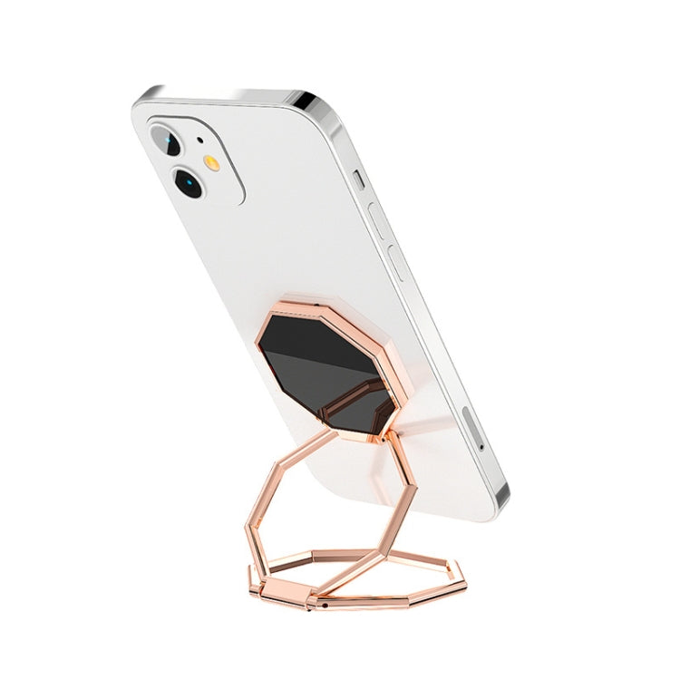 Adjustable Magnetic Suction Car Desktop Tablet Folding Phone Bracket - Rose Red