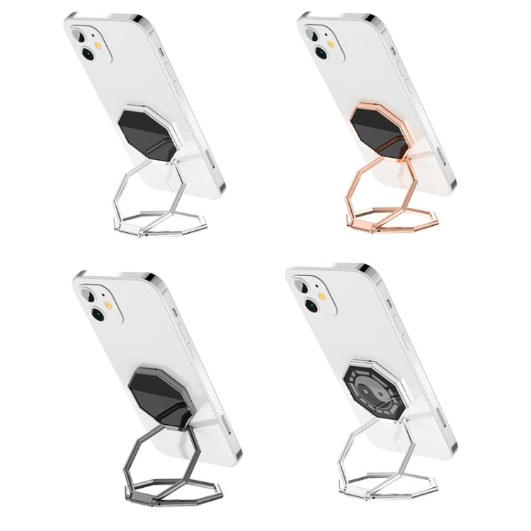 Adjustable Magnetic Suction Car Desktop Tablet Folding Phone Bracket - Rose Red