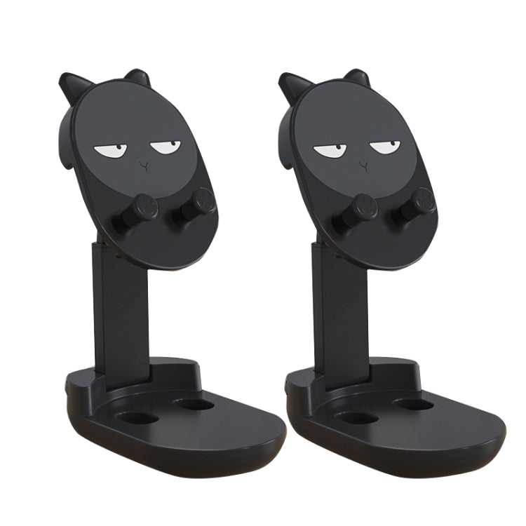 Phone Bracket Desktop Cartoon Tablet Live Broadcast Bracket, Black Cat Ear Style