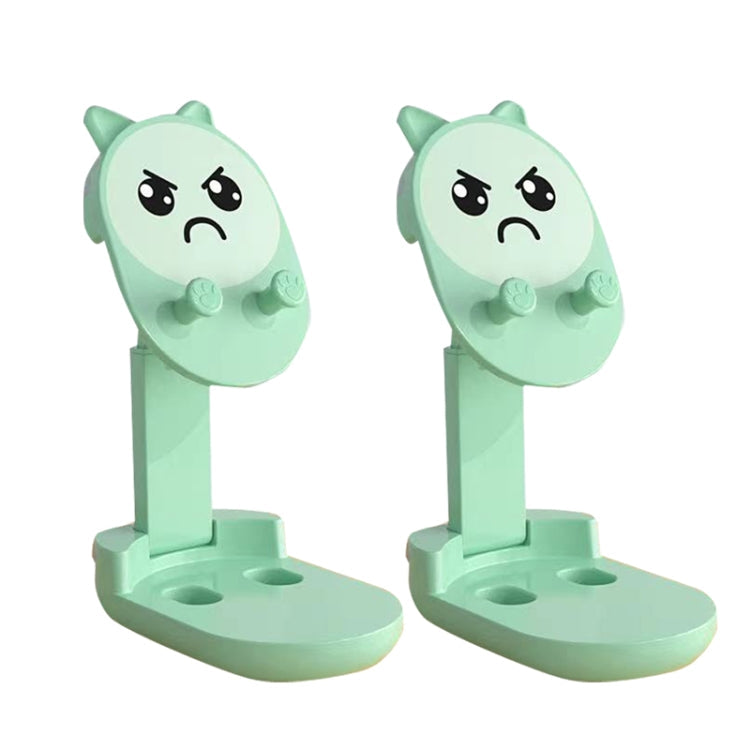 2PCS Cute Cartoon Cat Ear Green Mobile Phone and Tablet Stand