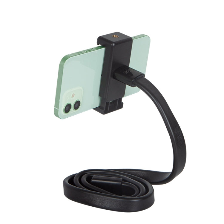 Adjustable Mobile Phone Live Broadcast Support with Bending Hose and Double Hole Phone Clip