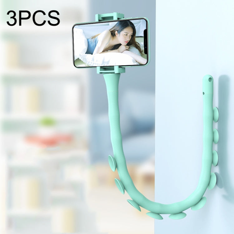 3-Piece Caterpillar Mobile Phone Stand with Magic Suction Cup - Light Blue