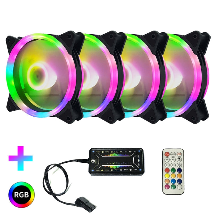 RGB Luminous Radiator with Quad Fans and Remote Control for Computer CPU