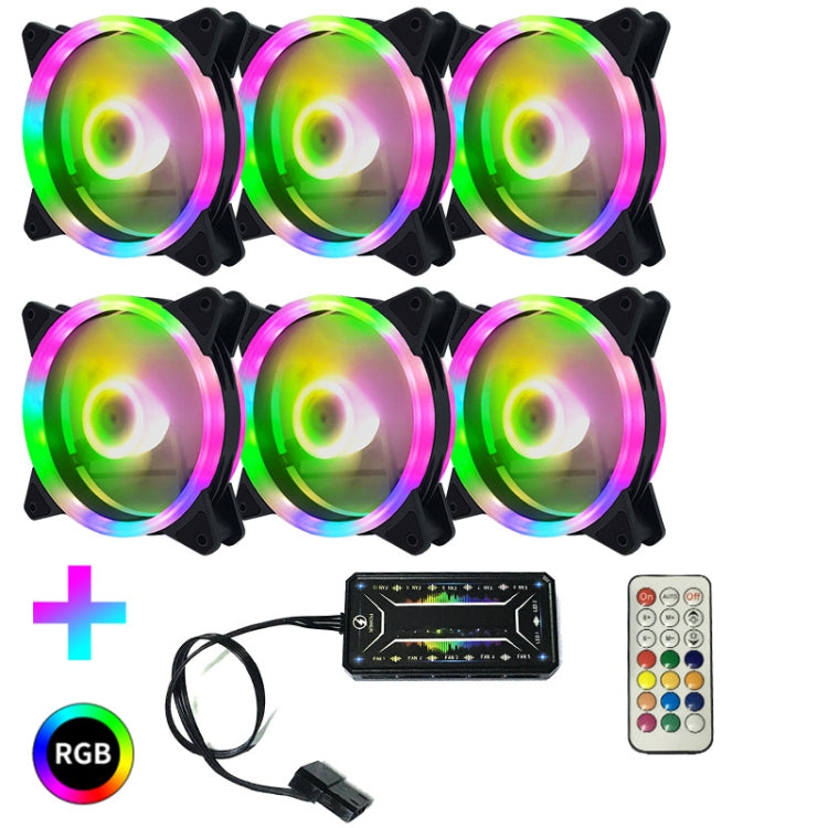 Six-Fan RGB CPU Radiator with Remote Control
