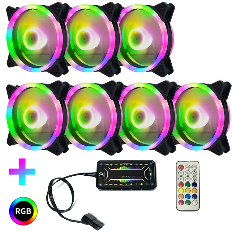 RGB Luminous Radiator with 7 Fans and Remote Control for Computer CPU Cooling