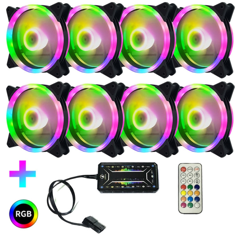 RGB Luminous Radiator with 8 Fans and Remote Control for Computer CPU