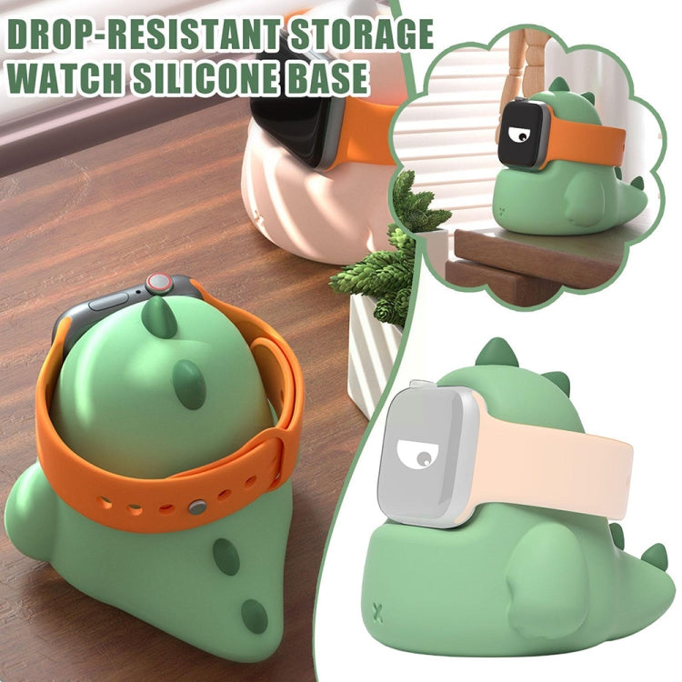Cute Dinosaur Shaped Silicone Charging Stand for Apple Watch - Pack of 2 (White)