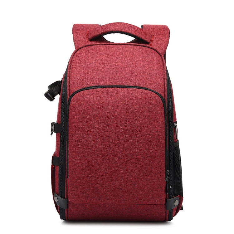 Waterproof Red Camera Backpack with Laptop Compartment