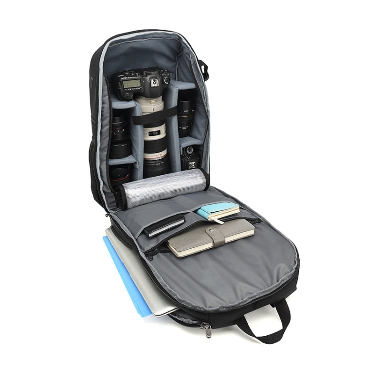 Photography Backpack with 17 Inch Laptop Compartment (Grey, Waterproof)