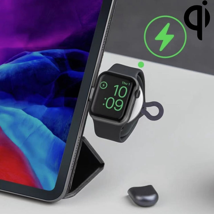 Mini Portable Apple Watch Wireless Charger with Magnetic Positioning (Black White)