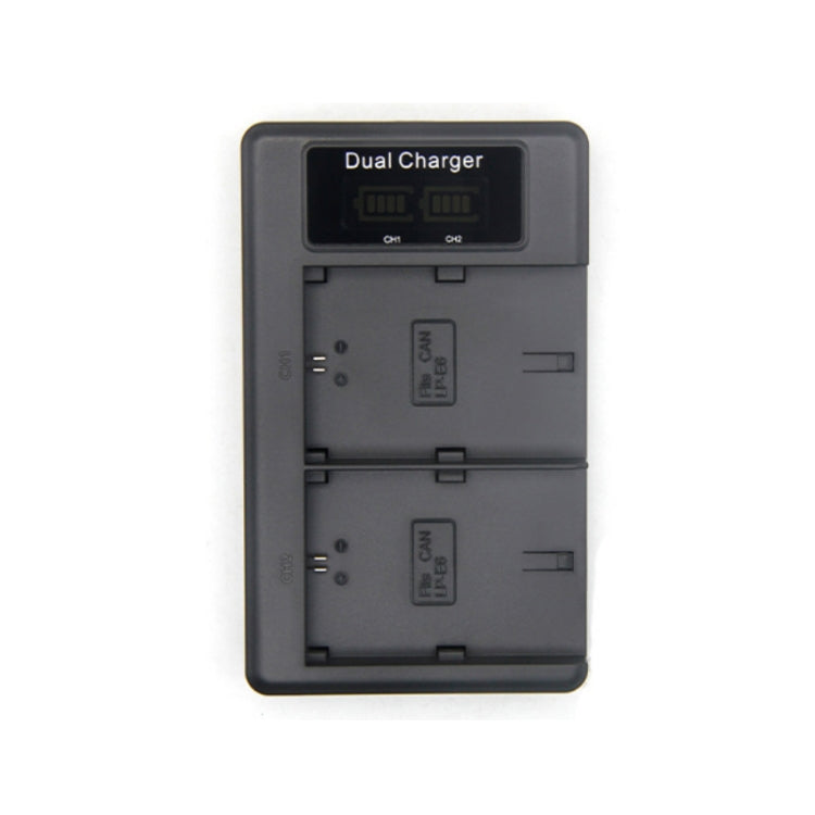 LP-E6 SLR Camera Vertical Dual Battery Charger with Rapid Charging and Dual-Port Design