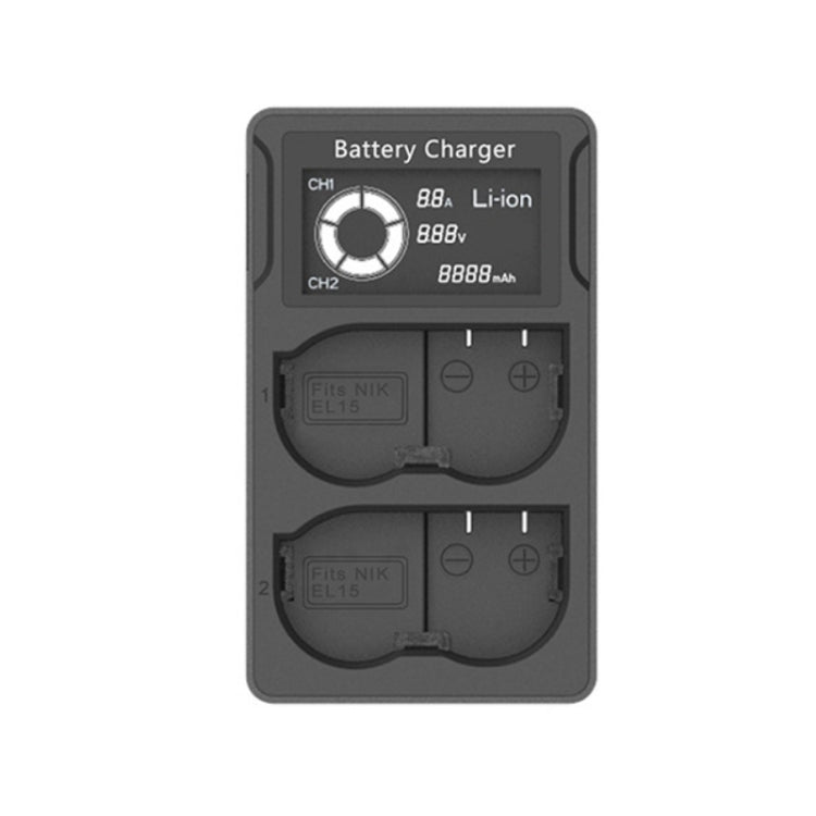 EL15 USB LCD Dual Port SLR Camera Battery Charger